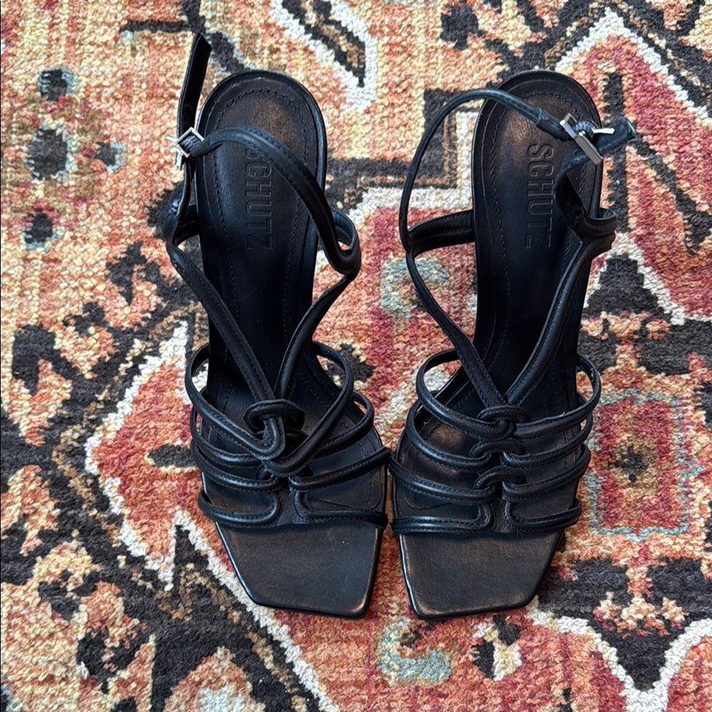 Schutz Black Strappy Sandals for Women size 8 never worn